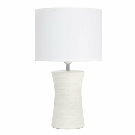 LIGHTING BUSINESS Ceramic Hourglass Table Lamp, Off White LI2751840